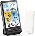 Weather Stations Indoor Outdoor Thermometer Wireless Color Display Temperature Humidity Monitor with Atomic Clock and Adjustable Backlight, Weather Thermometers with Barometer and Moon Phase