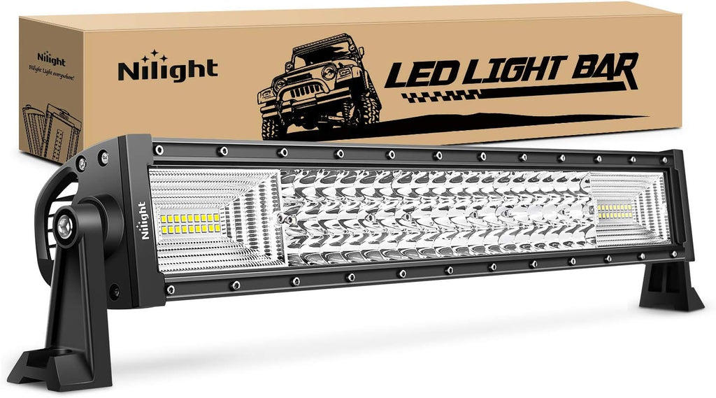 Nilight - 18016C-A LED Light Bar 22Inch 270W Triple Row 27000LM Flood Spot Combo Beam Led Bar Driving Lights Boat Lights Super Bright Led Off Road Lights for Trucks,2 Years Warranty