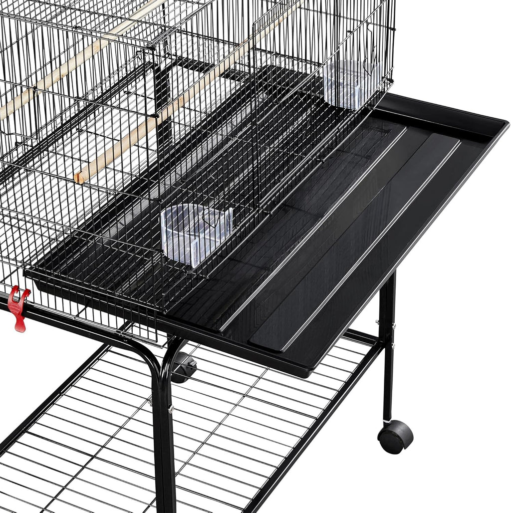 Yaheetech 65-inch Flight Bird Cage with Detachable Rolling Stand, Black W9099