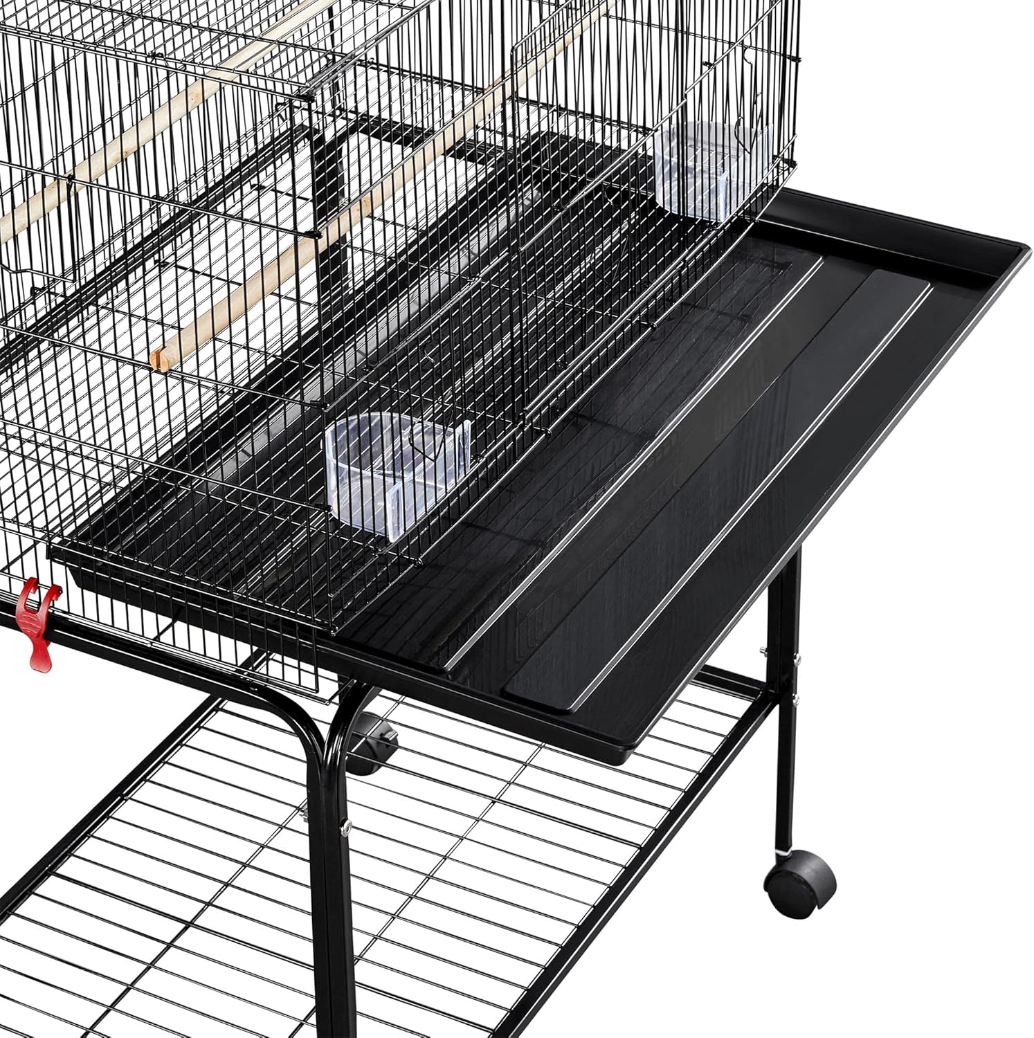 Yaheetech 65-inch Flight Bird Cage with Detachable Rolling Stand, Black W9099