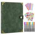 ZEEYUAN Scrapbook Album Leather Photo Album Memories DIY Scrap Book 10.8"x8.6" Large Family Photo Book Refillable 60 Pages for Anniversary Valentines Birthday Gifts