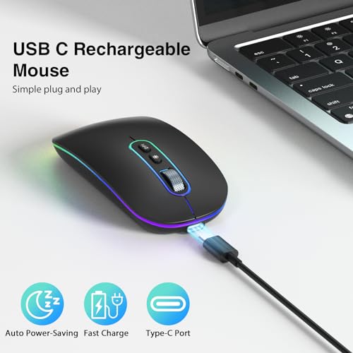 cimetech M01 Wireless Bluetooth Dual Mode Mouse, Rechargeable Ultra Slim, Rose Gold R3832