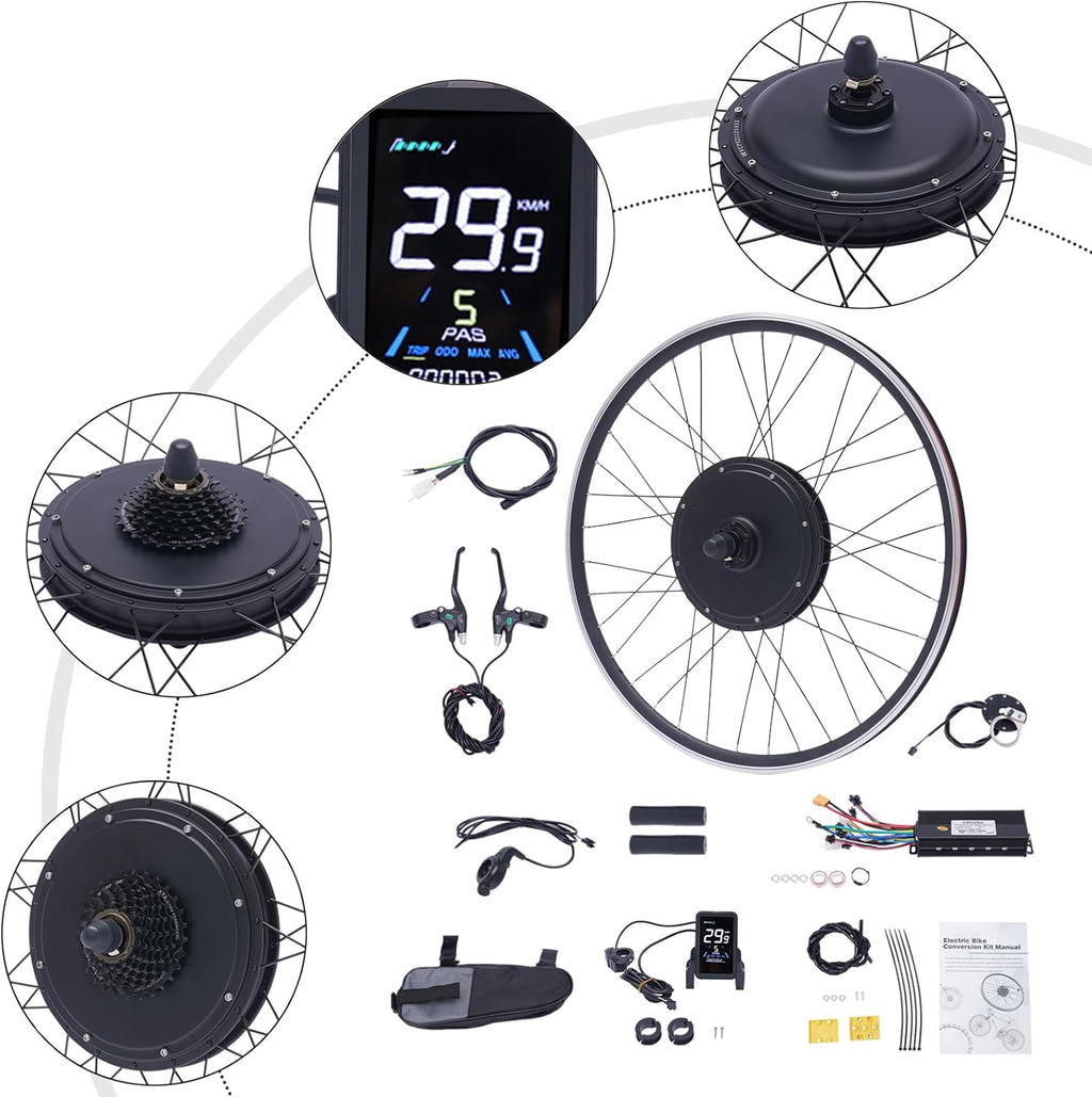 Electric Bike Conversion Kit 48V 1000W Front Hub Motor for 28"/29"/700C Wheels N303