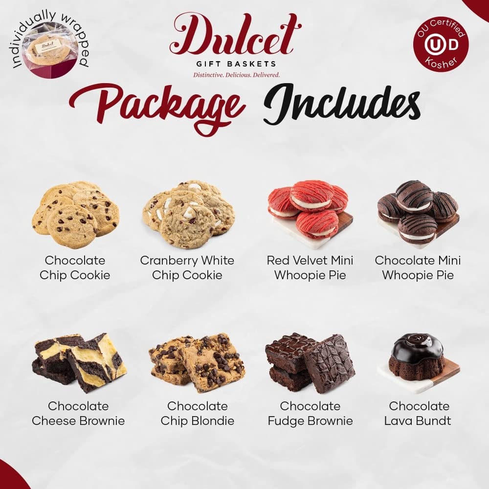 Dulcet Gift Baskets Happy Birthday Sampler Tin with Brownies, Cookies, Whoopie Pie S16361