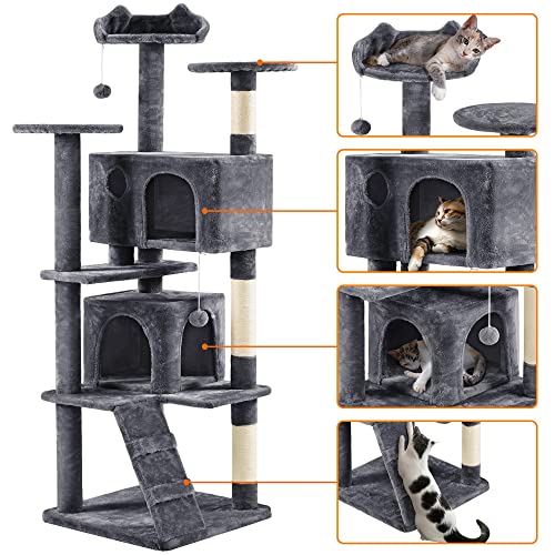 Yaheetech 54in Cat Tree Tower Condo Furniture with Scratch Post Y196