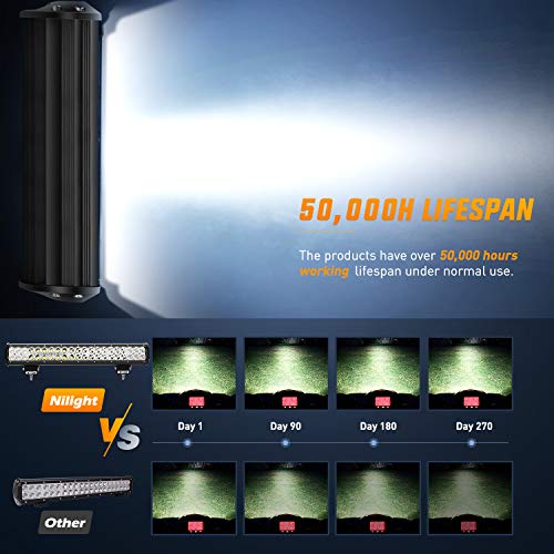Nilight 22Inch 480W Triple Row LED Light Bar Combo Waterproof Off Road Driving Lighting with Wiring Harness Z9160
