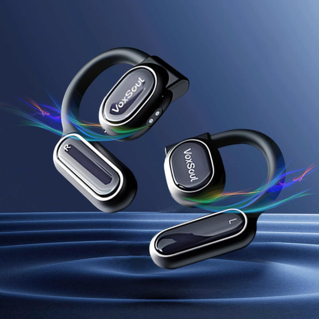 Open Ear Earbuds Lightweight Wireless Bluetooth Headphones with 2 Microphone Open Ear Headphones Design for Long-Lasting Comfort, Bluetooth Headphones 55H Play Time Crystal-Clear……