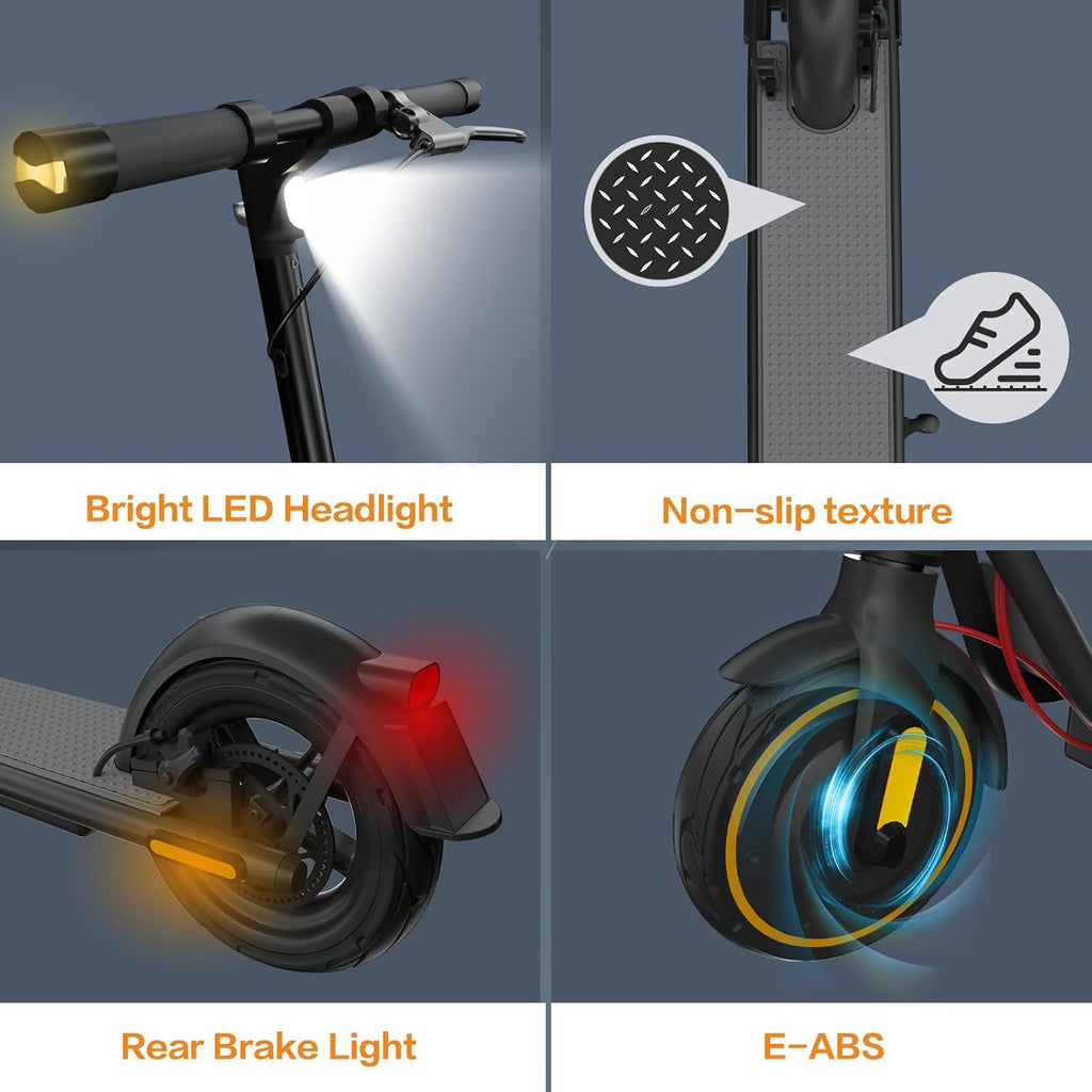 Foldable Electric Scooter 500W Motor 19 Mph 15-19 Mile Range 10" Solid Tires E6030