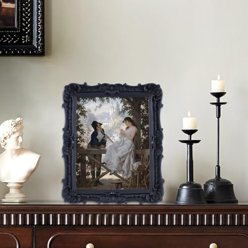 Antique Picture Frames 8x10 Vintage Victorian Ornate with Glass, Black S55546