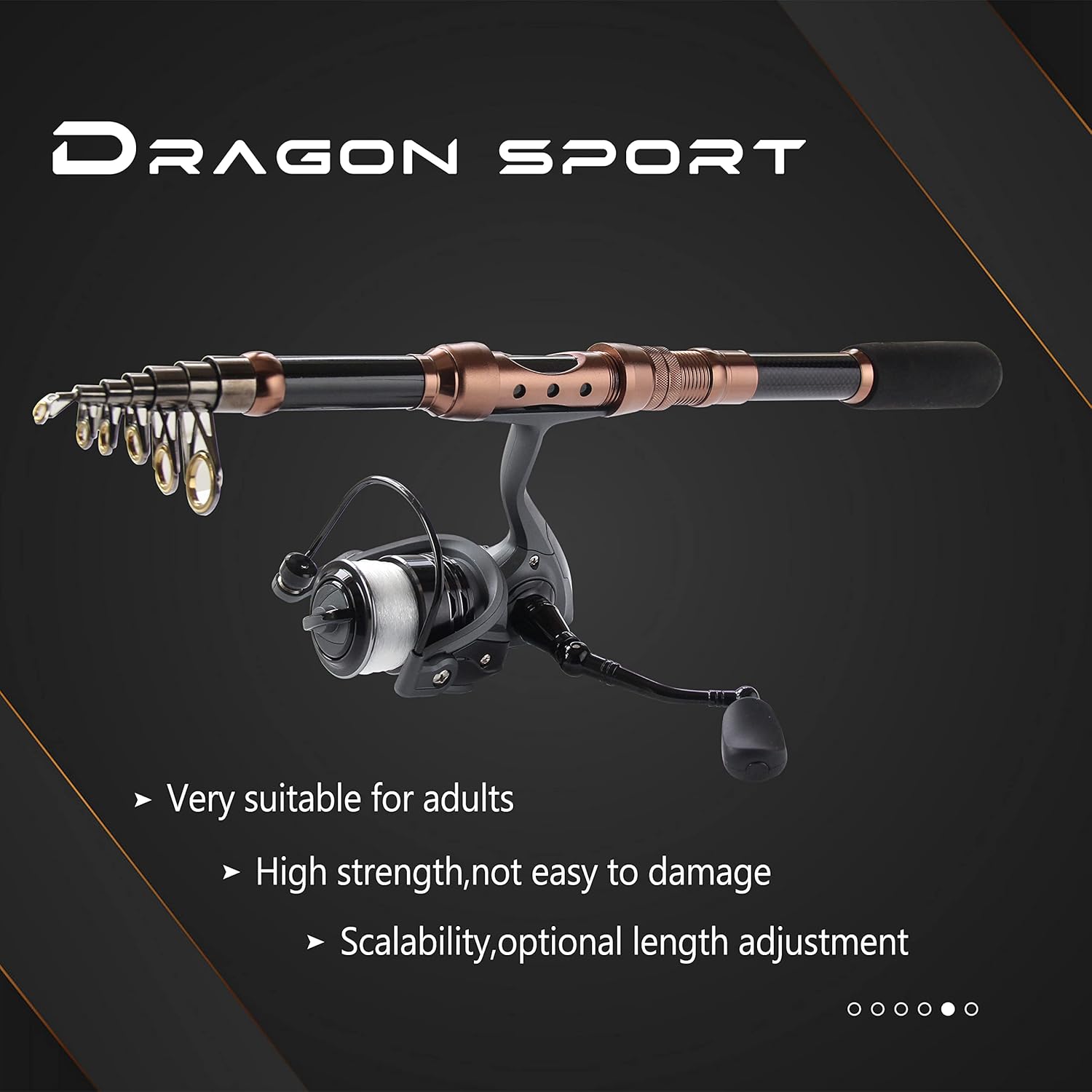 Carbon Fiber Telescopic Fishing Rod and Reel Combo 2.4m Saltwater Freshwater C58252