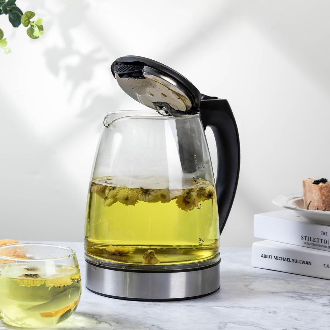 Speed-Boil Electric Kettle 1.7L Borosilicate Glass, Auto Shut-Off H312268