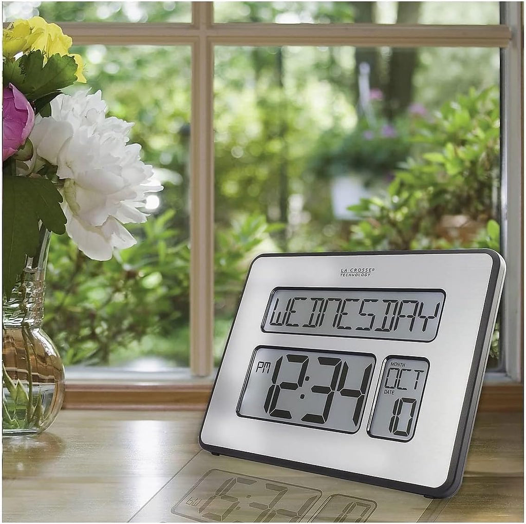 La Crosse Technology Atomic Wall/Table Clock, Metal, 7.5-inch D714462