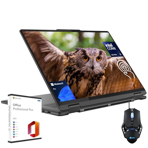 Lenovo Yoga 7i 2-in-1 Laptop - 16" FHD+ Touch, Ultra 5 125U, Intel HD Graphics, 16 GB DDR5, 512 GB SSD, Backlit Keyboard, Wi-Fi6, Win 11 Pro, Designed Mouse&Microsoft Office Lifetime License
