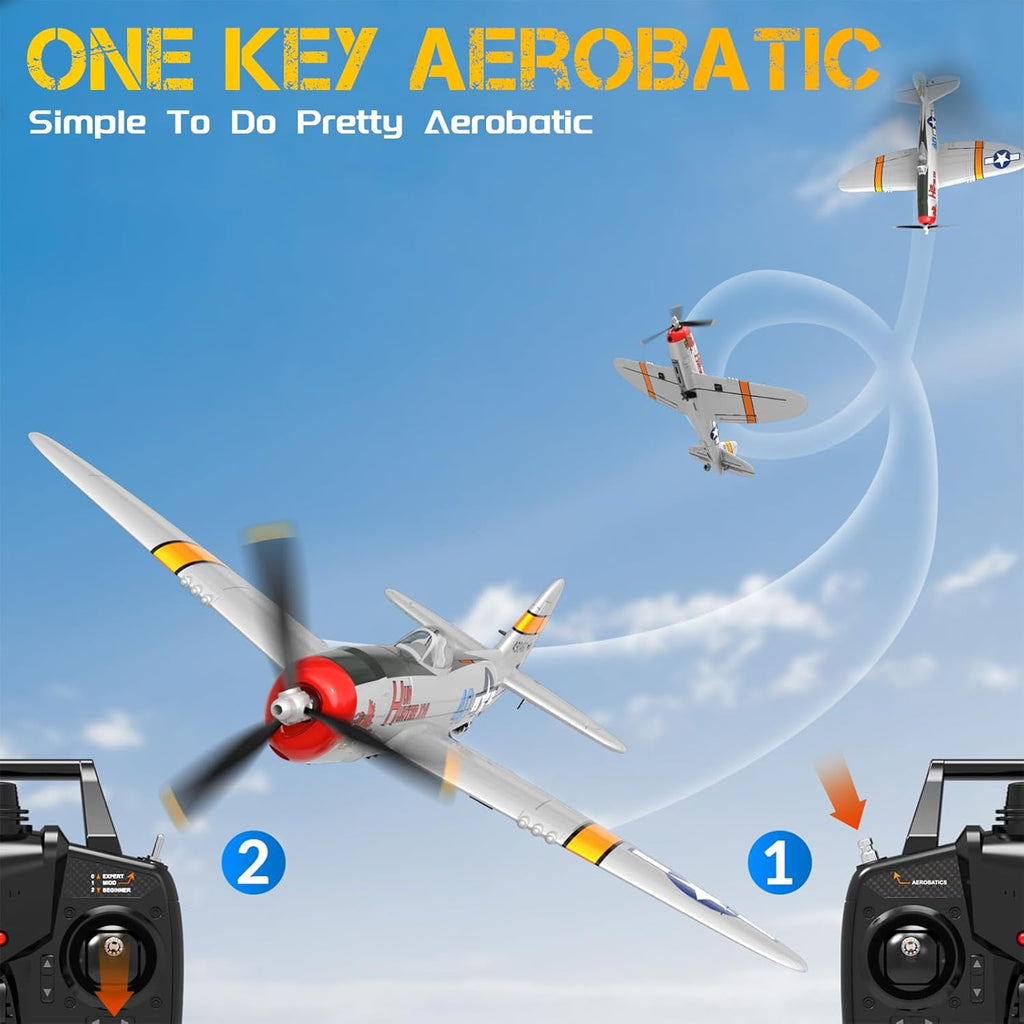 CKYSCHN VOLANTEXRC P-47 4CH RC Airplane RTF with Xpilot for Adults K786568