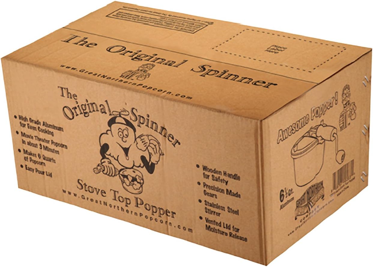 Great Northern Popcorn 6-Quart Stovetop Popcorn Popper with Hand Crank F10672