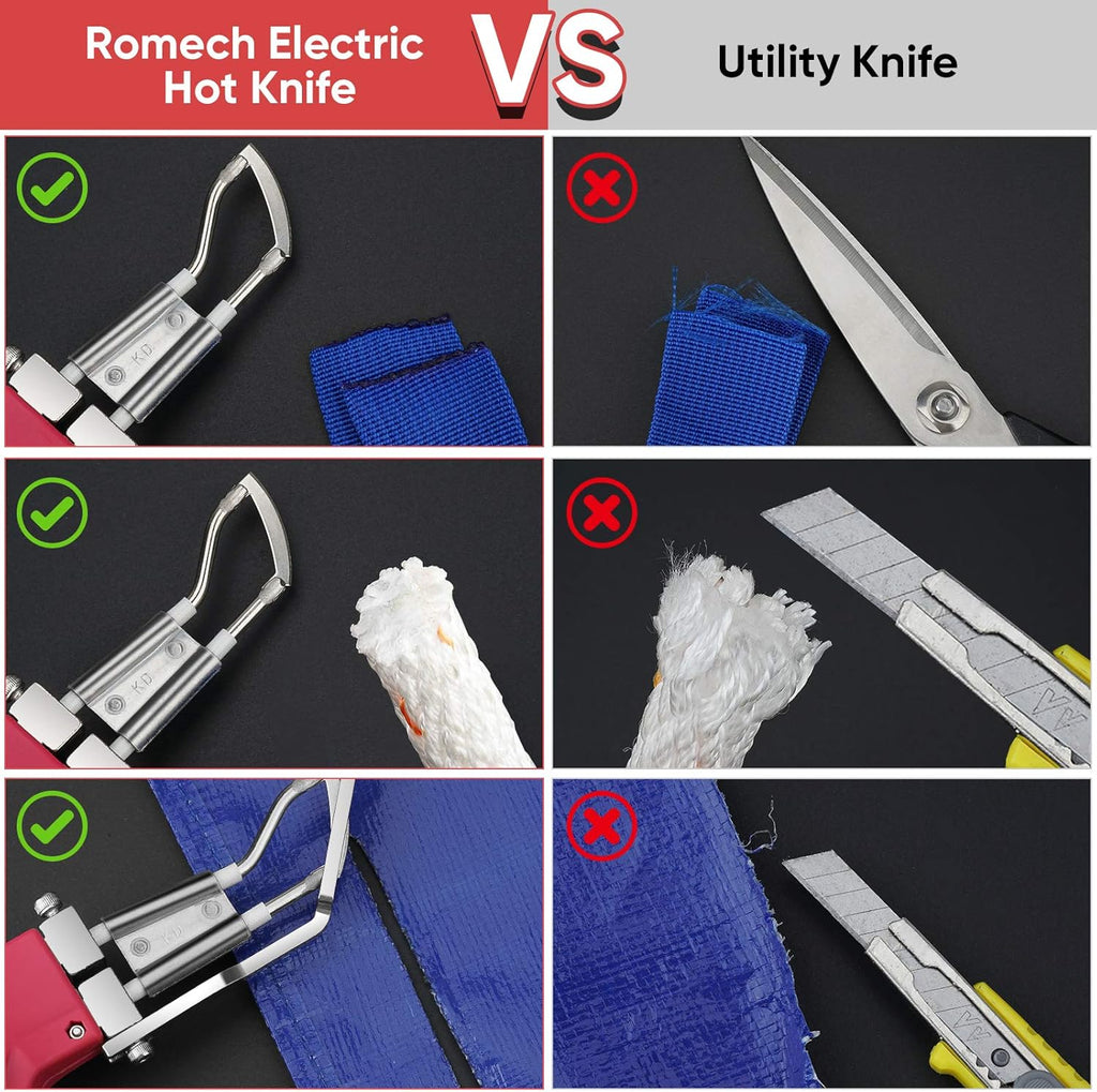 ROMECH Pro Electric Hot Knife Rope Cutter Fabric Cutter with Replacement R Blade S811