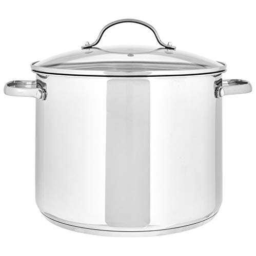 Amazon Basics Stainless Steel Stock Pot with Lid, 8 Quart J4927