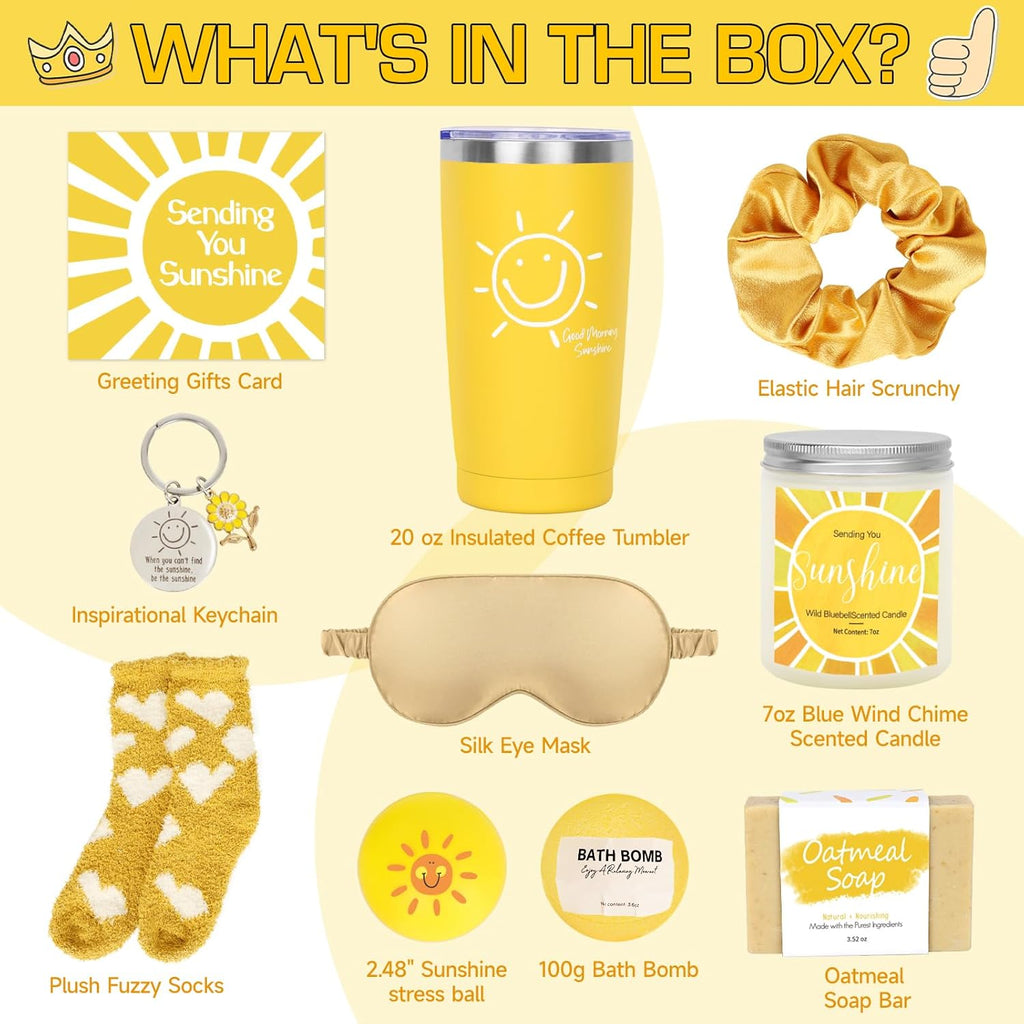 Sunshine Gift Basket for Women - Birthday Cheer Up Box for Sister Friend X5728