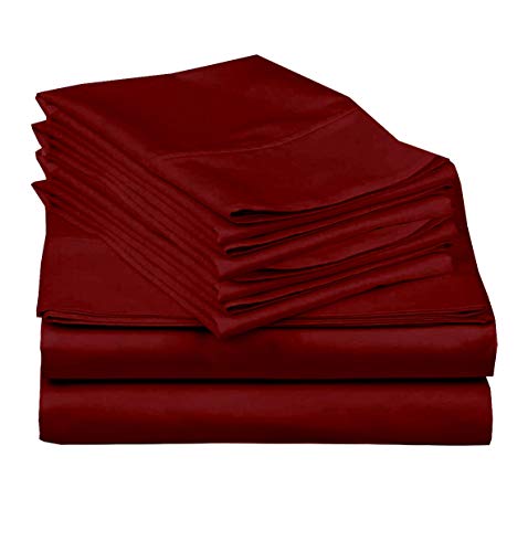 6 Piece Queen Sheet Set 600 Thread Count Egyptian Cotton Sheets 6 Pieces Sheets Set Queen Size Hotel Luxury Collection Bedding 6 PC White Solid Fits Mattress Upto 18'' DEEP Pocket