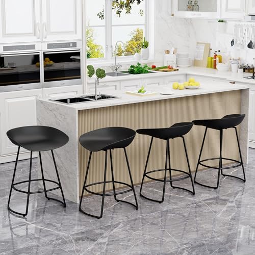 Andeworld Swivel Barstools Set of 4, 30" Bar Height Chairs, White L7842