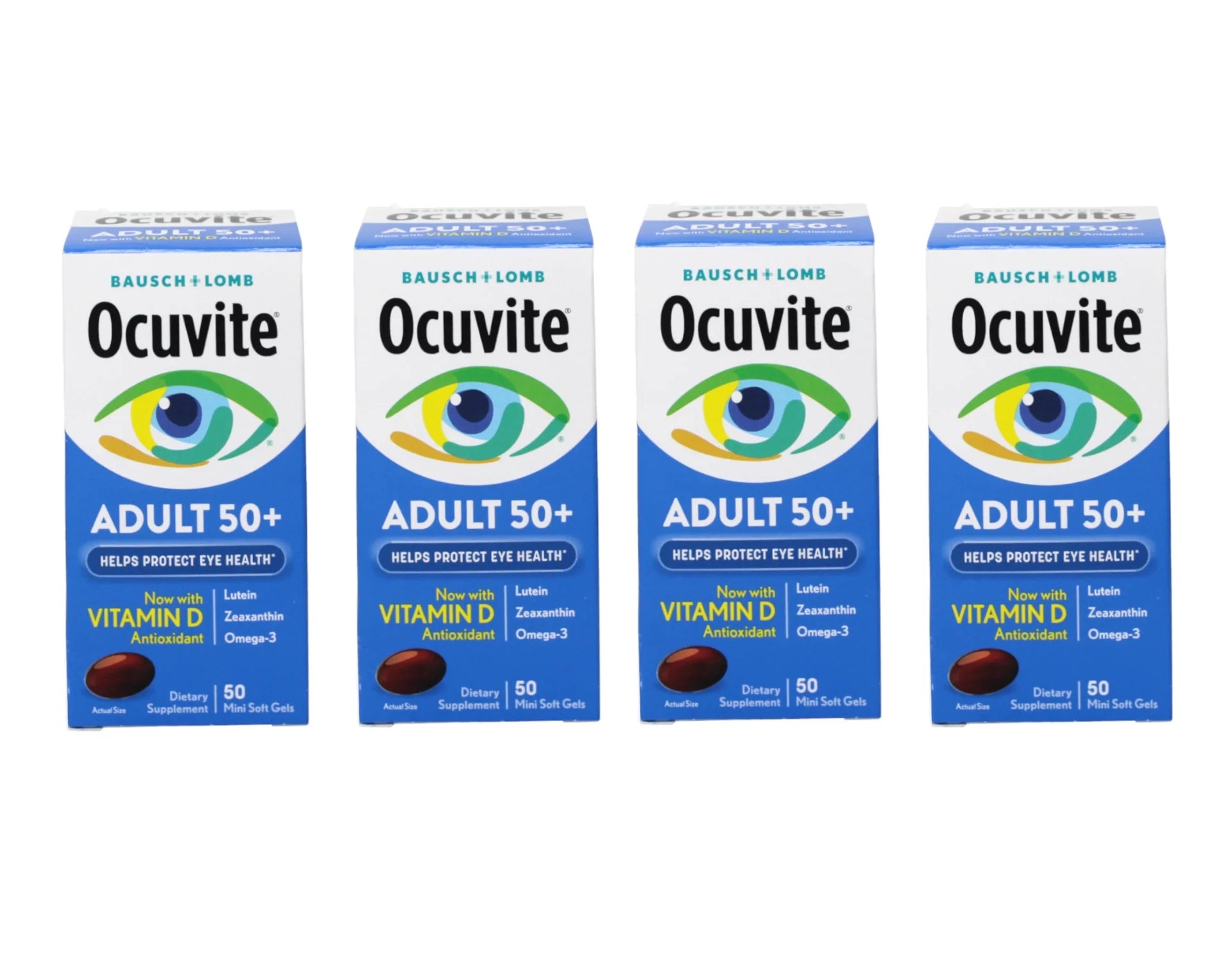 Bausch & Lomb Ocuvite Adult 50+ Eye Vitamin & Mineral Softgels 50 ea (Pack of 4)