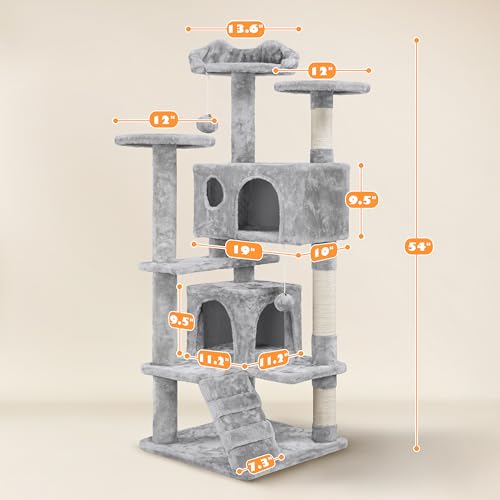 Yaheetech 54in Cat Tree Tower Condo Furniture with Scratch Post Y196