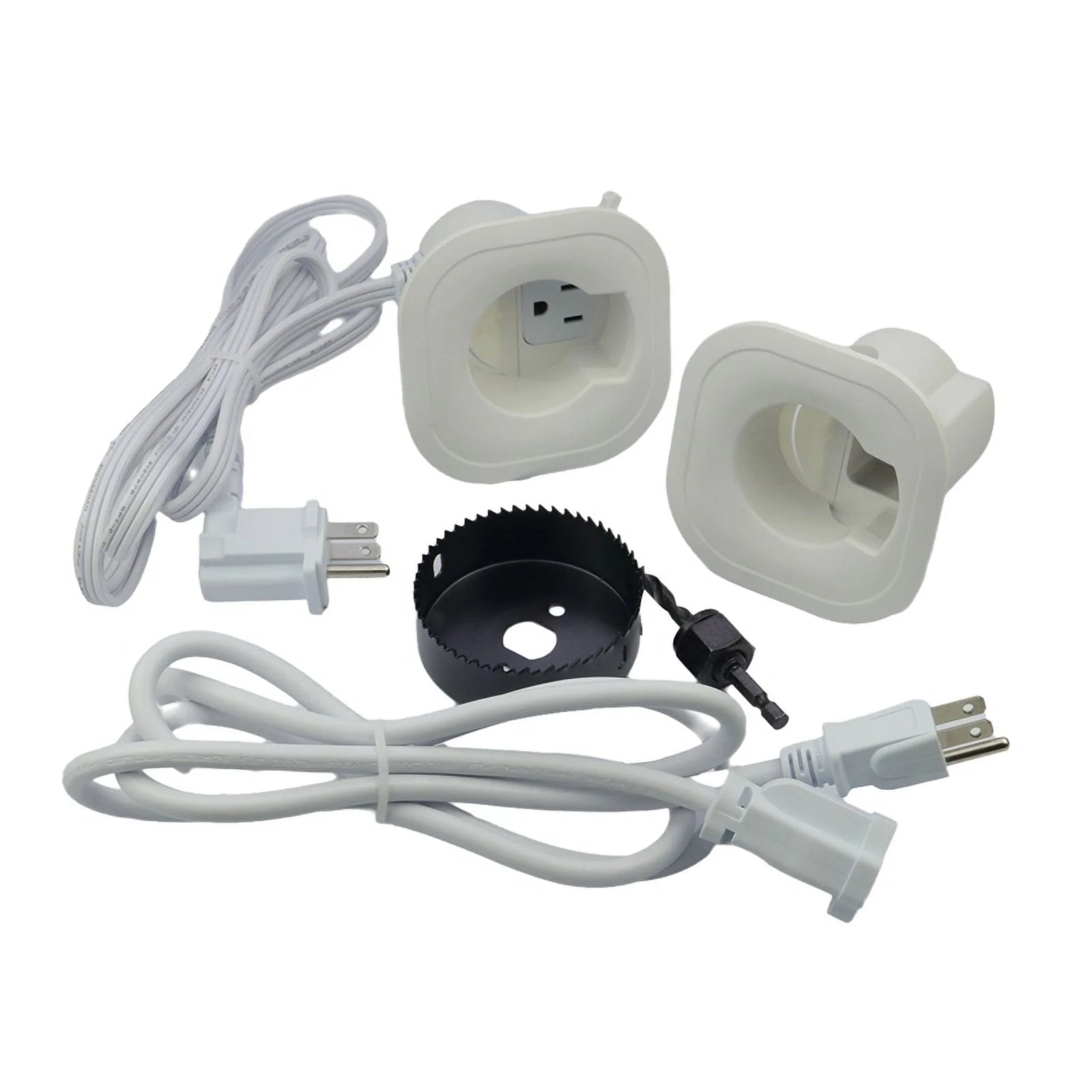 In-Wall Cable Management Kit for TV Wires, White, with Drill Bit B797687