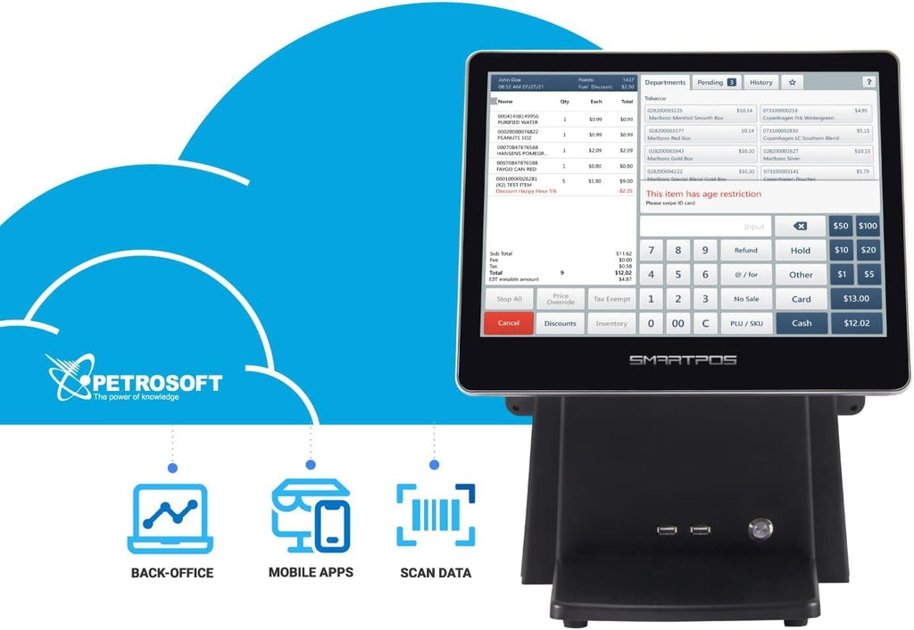 SmartPOS-129 Professional Cash Register POS System Bundle W75269