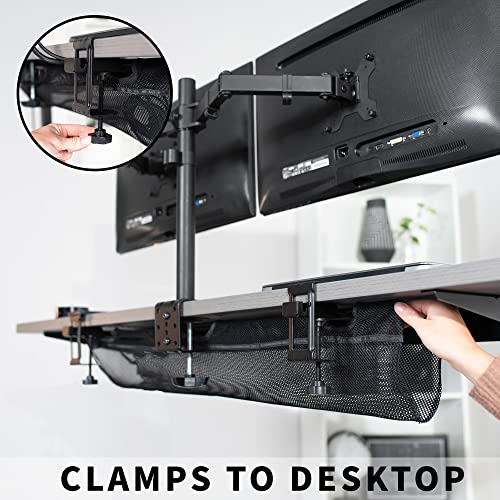 VIVO Mesh 44 Inch Clamp-on Under Desk Cable Net, Black J24046