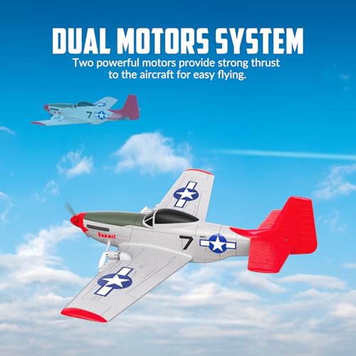 VOLANTEXRC RC Plane P51D Mustang RTF, 2.4Ghz 2CH Remote Control Airplane with Gyro Stabilization T471