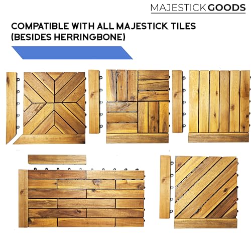 Acacia Hardwood Interlocking Deck Tile Edge - Straight 8 Pack J4844