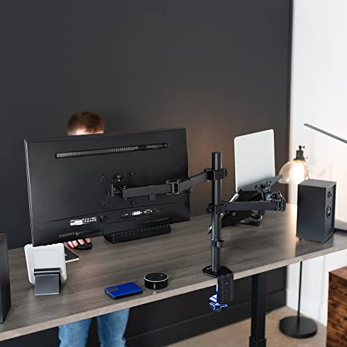 VIVO Full Motion Monitor and Laptop Desk Mount, Dual Arm VESA Stand, Fits 32 inch, STAND-V102C X915