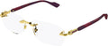Gucci GG1221O 003 Gold Rectangular Men's Eyeglasses