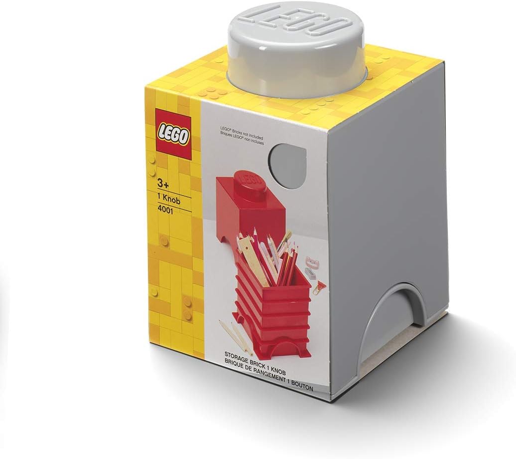 LEGO Brick Box Stackable Storage Containers, Medium Stone Grey O40953