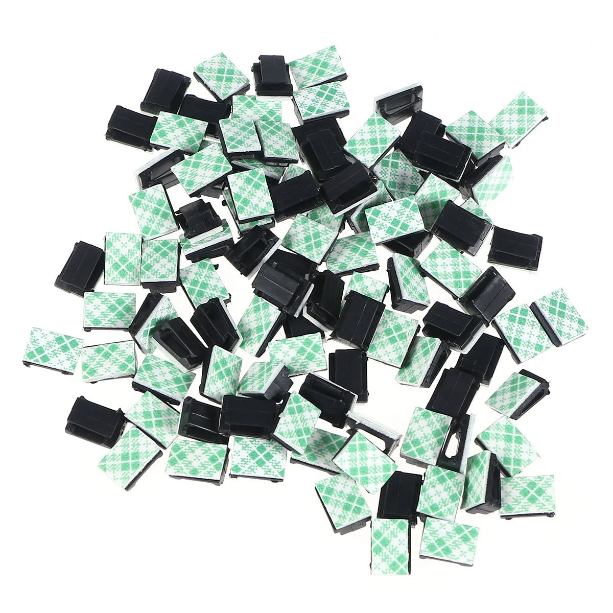 Masteelf 100pcs Black Adhesive Cable Clips Wire Cord Holders G3608