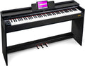 Vangoa Digital Piano 88 Keys Weighted Hammer Action Home Digital Piano Full size with Furniture Stand, Flip Key Cover, Three Pedals and Power Adapter