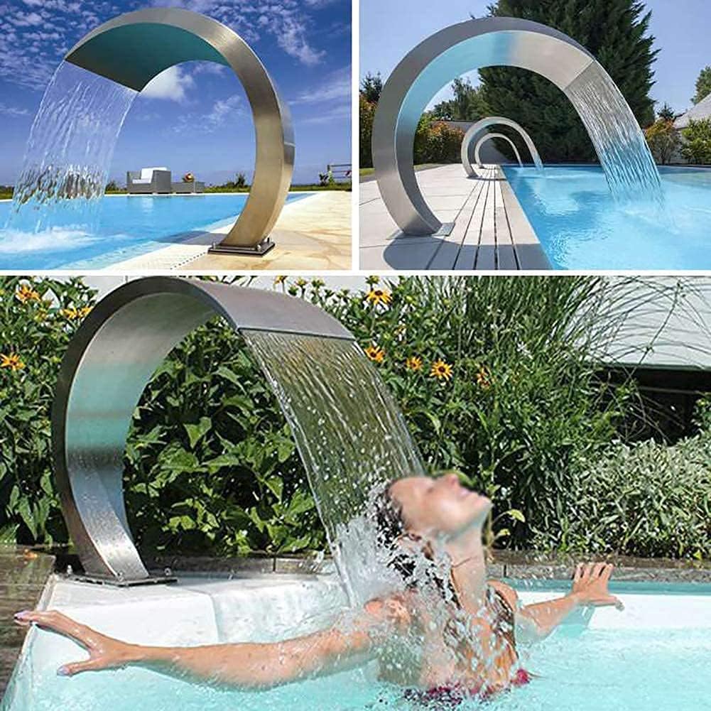 Stainless Steel Pool Waterfall Fountain for Outdoor Inground Pools P889