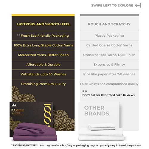 MAYFAIR LINEN 100% Pure Egyptian Cotton Sheets Queen Size - 4 PC White Hotel Bedding Set X670692
