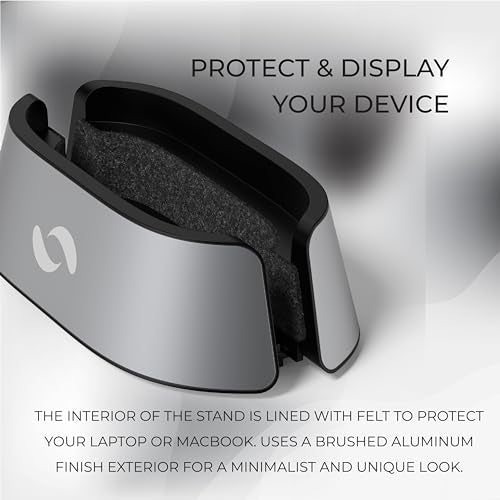 HumanCentric Vertical Laptop Stand for MacBook Pro and Other Laptops, Aluminum, Black C3536