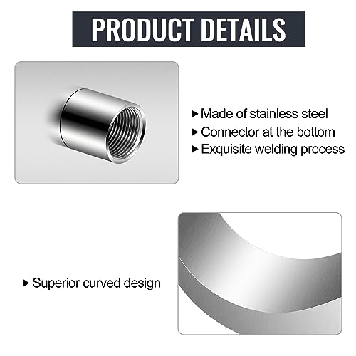 Stainless Steel Pool Waterfall Spillway with Pipe Connector, 17.7 Inch D9336