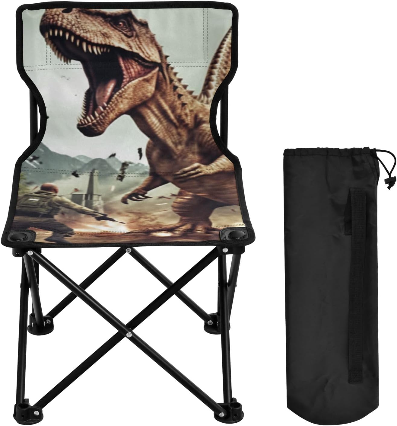 Portable Folding Camping Chair Dinosaur Design Lightweight Beach Chair H358387