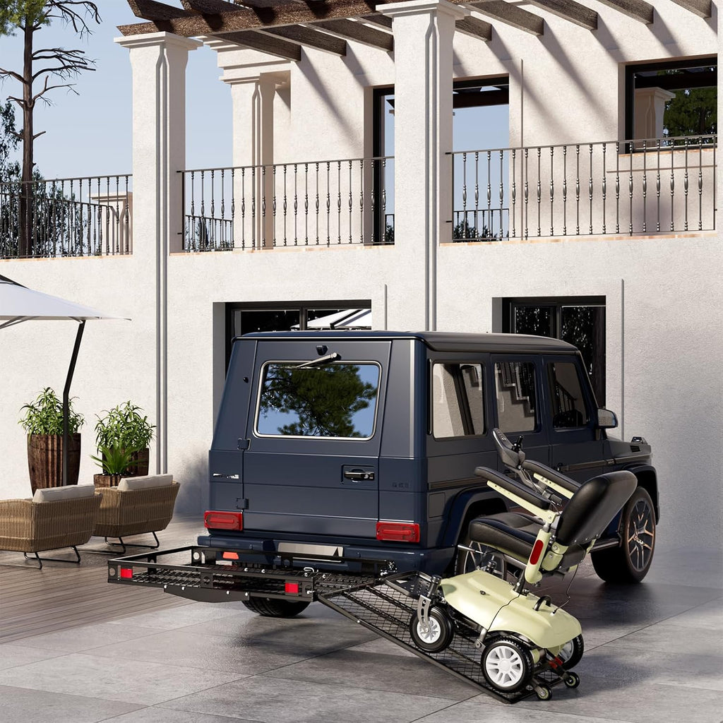 Mobility Scooter Carrier 500 LBS Capacity Hitch Mount with Foldable Ramp W8335