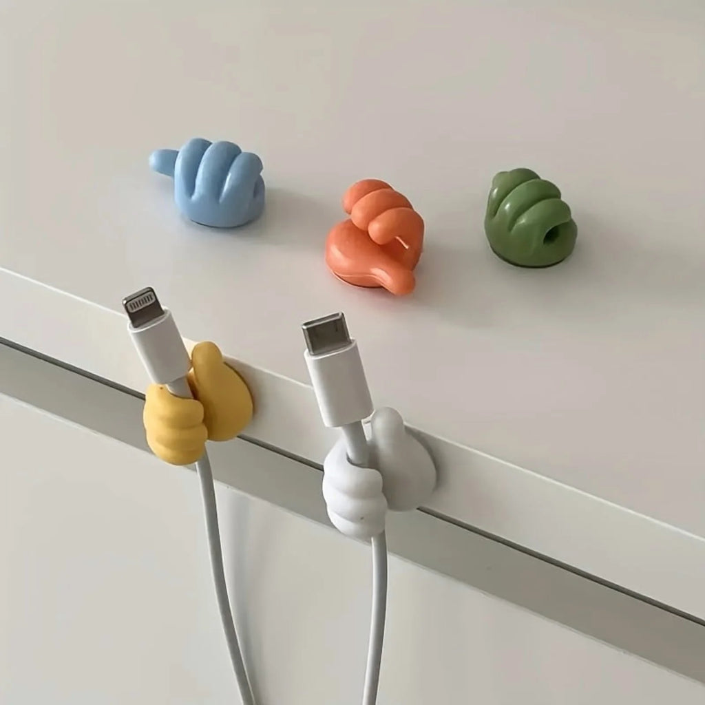 10Pcs Silicone Thumb Wall Hook Adhesive Cable Clip Key Hanger J3910