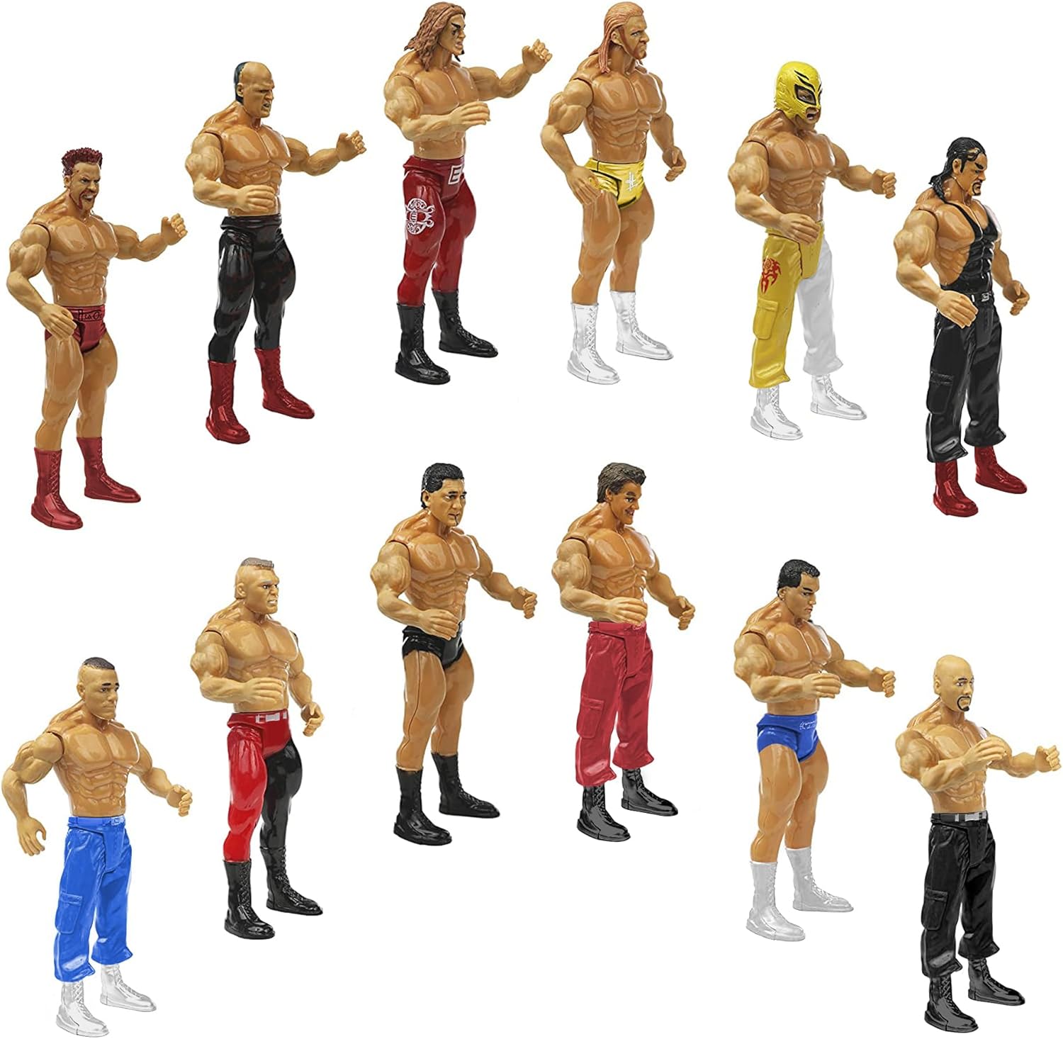 Wrestling Action Figures Playset, 12-Pack, 7 Inch F743