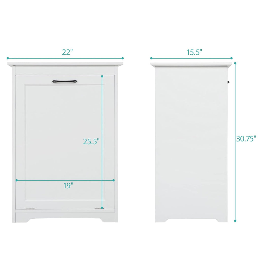 Wooden Tilt Out Trash Cabinet for Kitchen, 13 Gallon, White F420290