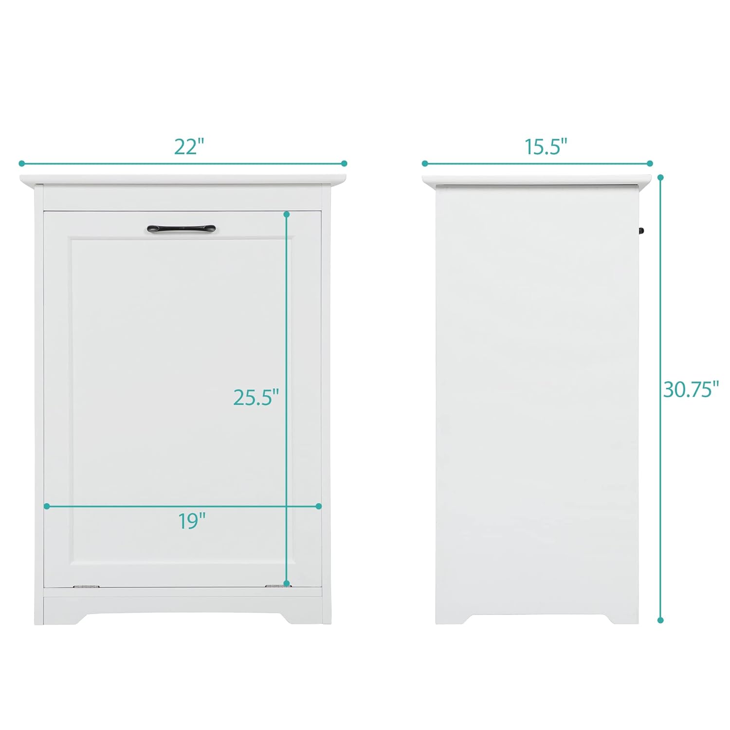 Wooden Tilt Out Trash Cabinet for Kitchen, 13 Gallon, White F420290