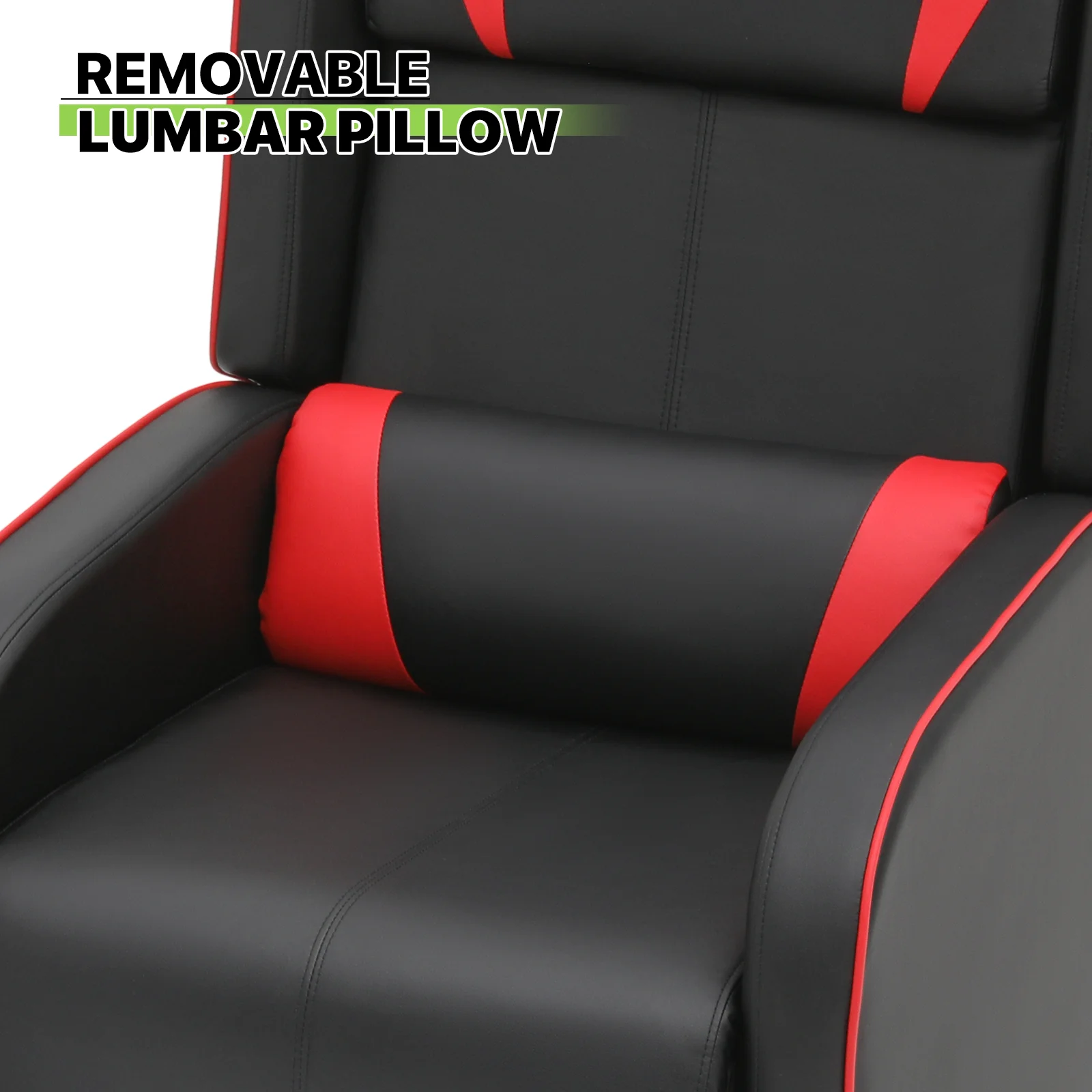Magshion Gaming Massage Recliner Chair with Footrest, PU Leather, Red R2353