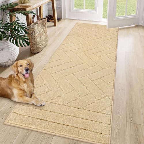 Tindbea Dog Mat for Muddy Paws,Absorbs Moisture Dirt Non-Slip Washable Mud Mat for Dogs,Soft Rubber Backing Front Inside Pet Rug for Entryway, Mud Dog Paws, Patio(20"x48",Light Taupe)