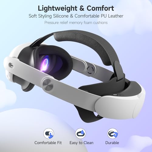 Battery Head Strap for Meta Quest 3, 10000 mAh Rechargable VR Headset Accessory K148