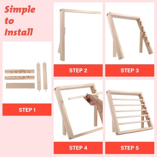2PCS Wooden Ribbon Storage Racks for Gift Wrapping and Crafts Q5812